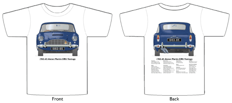 Aston Martin DB5 Vantage 1963-65 T-shirt Front & Back